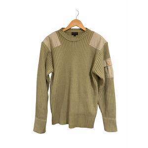 Whispering Smith Olive Military Ribbed Sweater Tactical Army Utility Grunge S